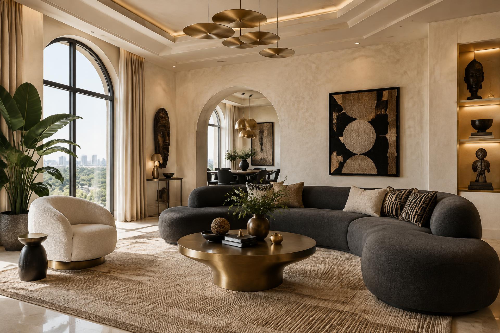 Luxury living room finished in warm O-Collins paint tones